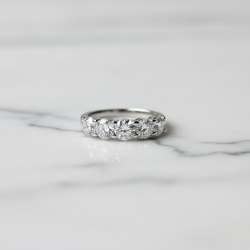 14k White Gold 5-Stone Diamond Ring