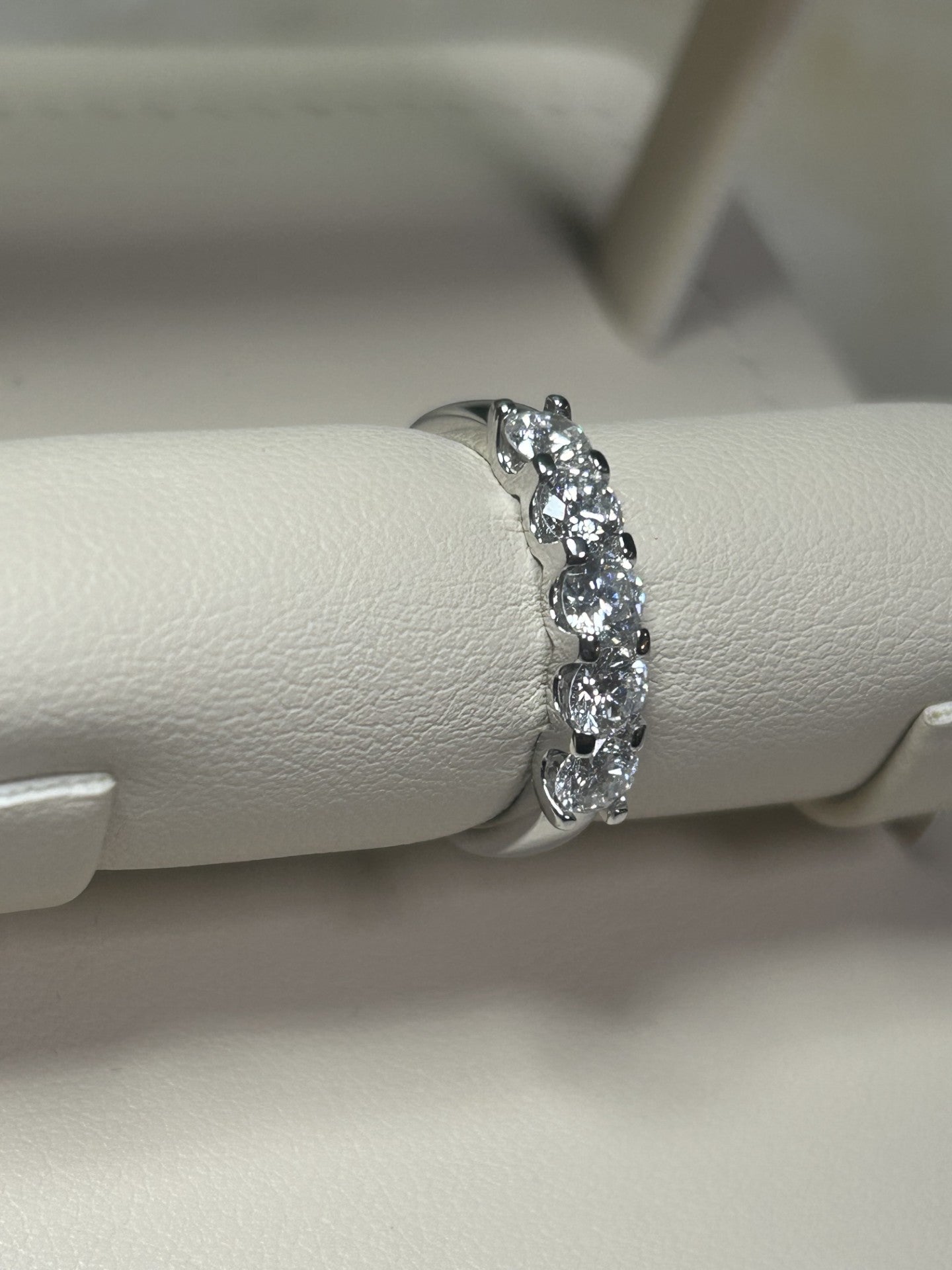 14k White Gold 5 Stone U Set 1.5 ct. Natural Diamonds