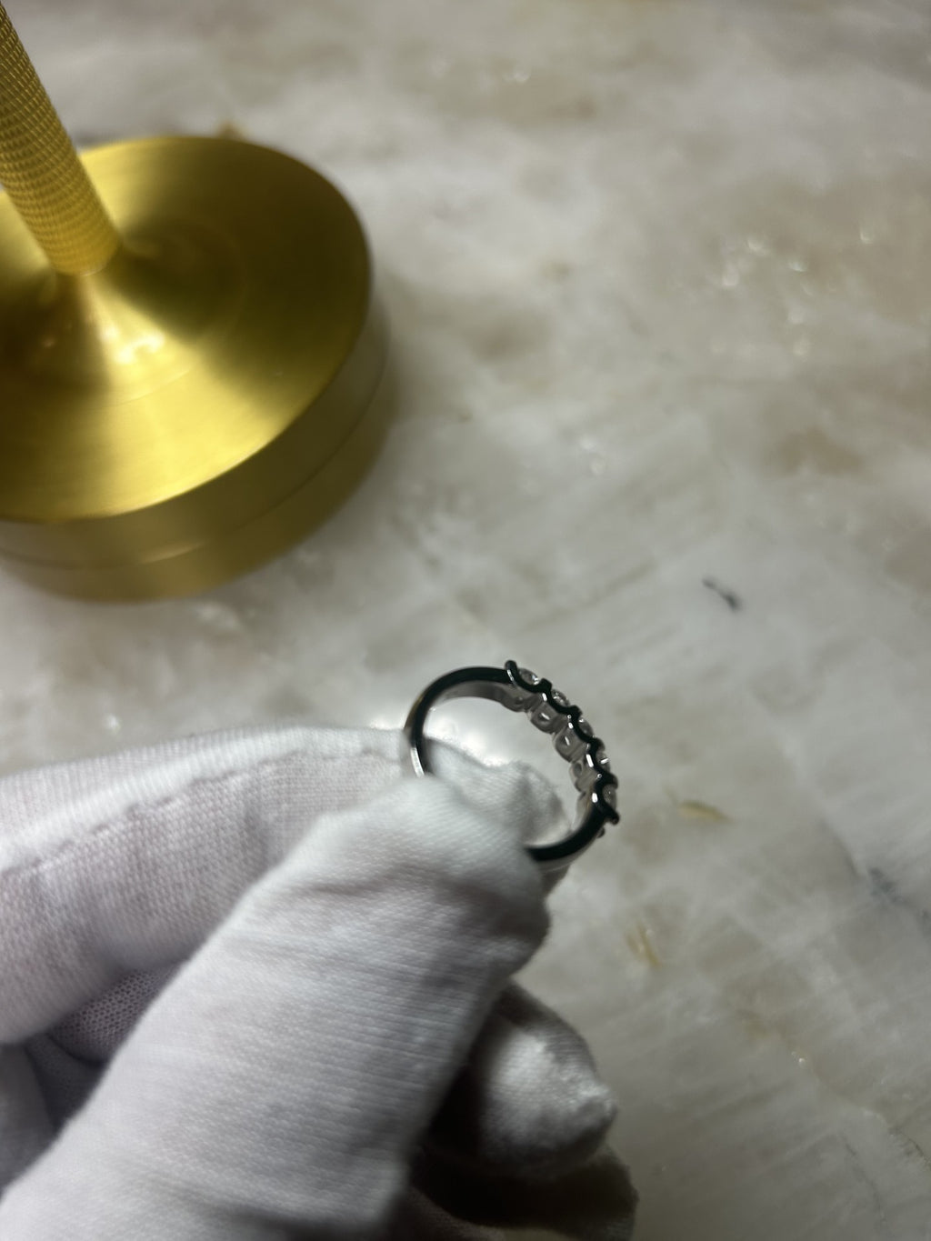 Larger stone , 14k White Gold 5 Stone U Set 2.00 ct. Natural Diamonds