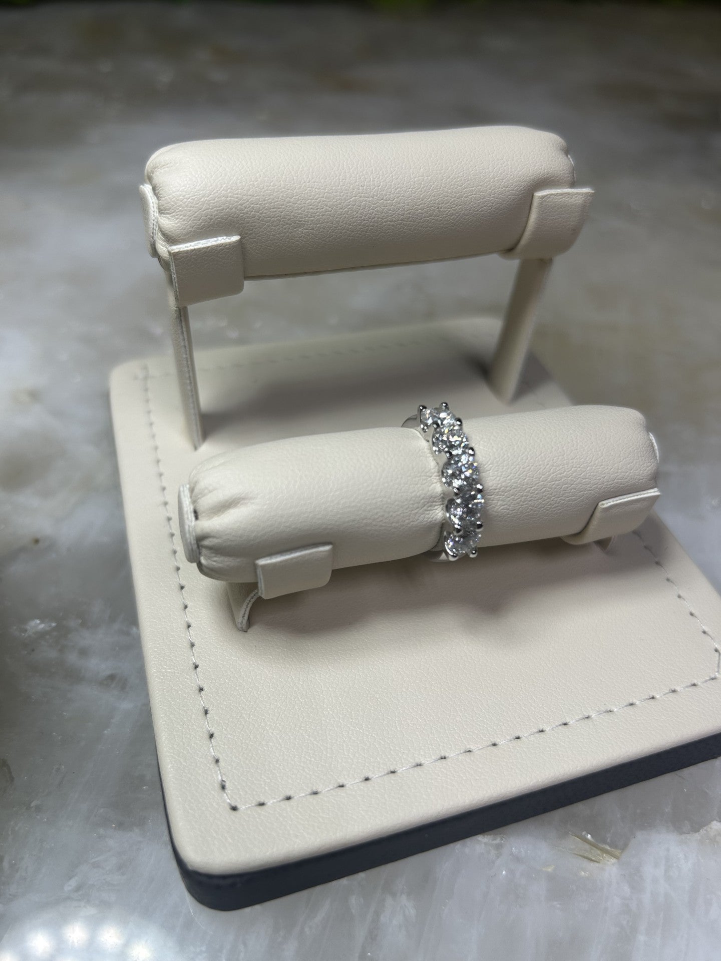 14k White Gold 5 Stone U Set 1.5 ct. Natural Diamonds