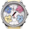 Jacon and Co 5 Time Zone Floral Watch With Original Factory Diamonds