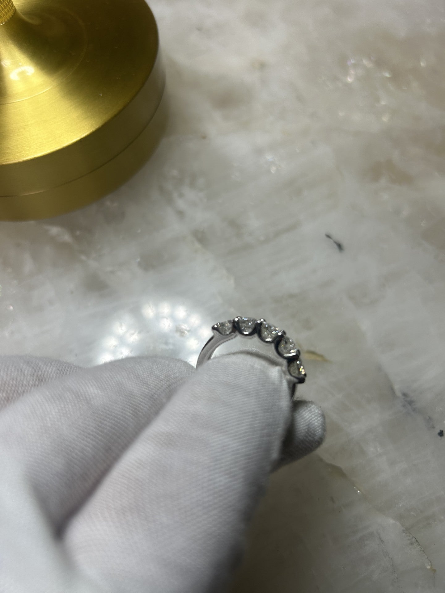 Larger stone , 14k White Gold 5 Stone U Set 2.00 ct. Natural Diamonds